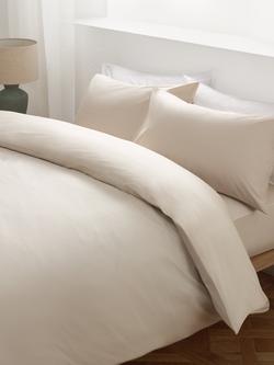 John Lewis Pure Cotton Percale Duvet Cover Set - view 2, Natural