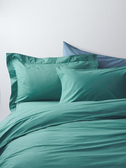 John Lewis Pure Cotton Percale Bedding, Spruce Green