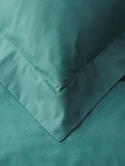 John Lewis Pure Cotton Percale Bedding - view 2, Spruce Green