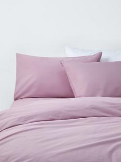 John Lewis Pure Cotton Percale Duvet Cover Set, Mauve