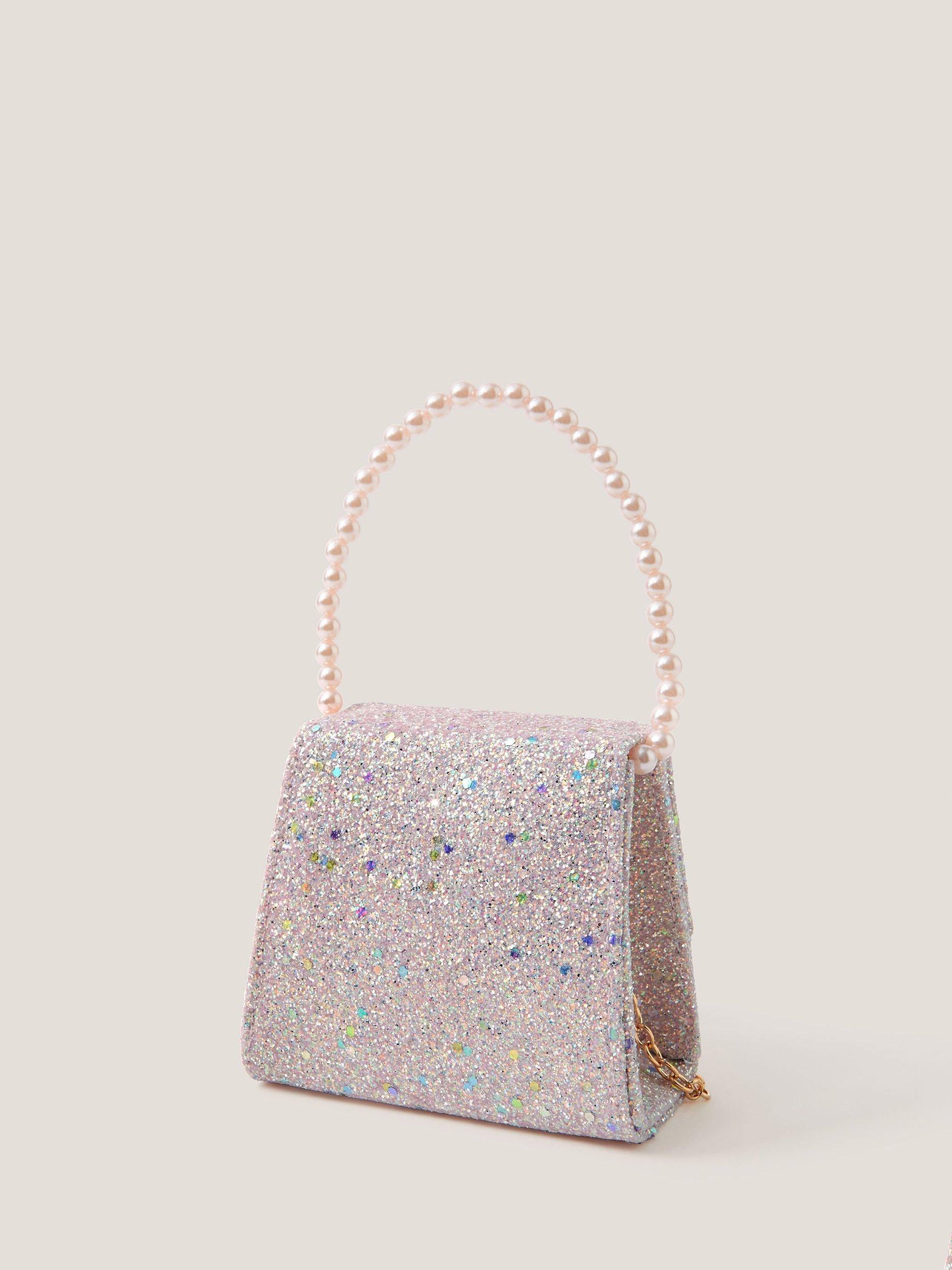 Product image 2 of 4, which shows Monsoon Kids' Bow Glitter Bag, Pink