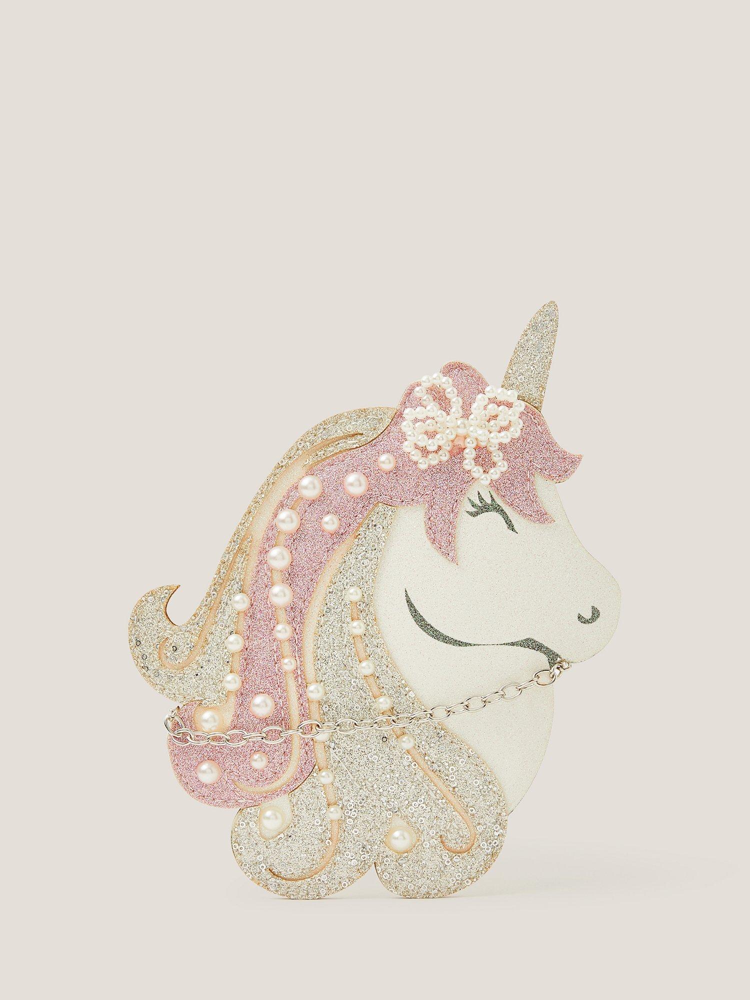 Product image 1 of 4, which shows Monsoon Kids' Pearl Unicorn Bag, Multi, One Size