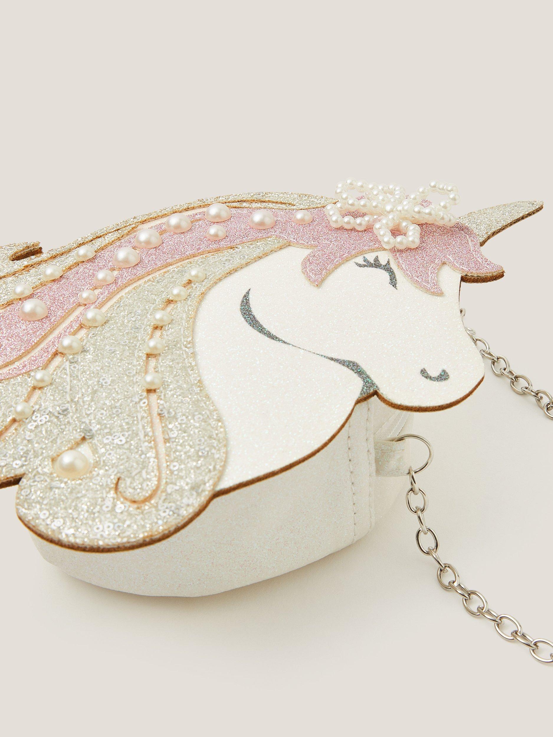 Product image 4 of 4, which shows Monsoon Kids' Pearl Unicorn Bag, Multi, One Size