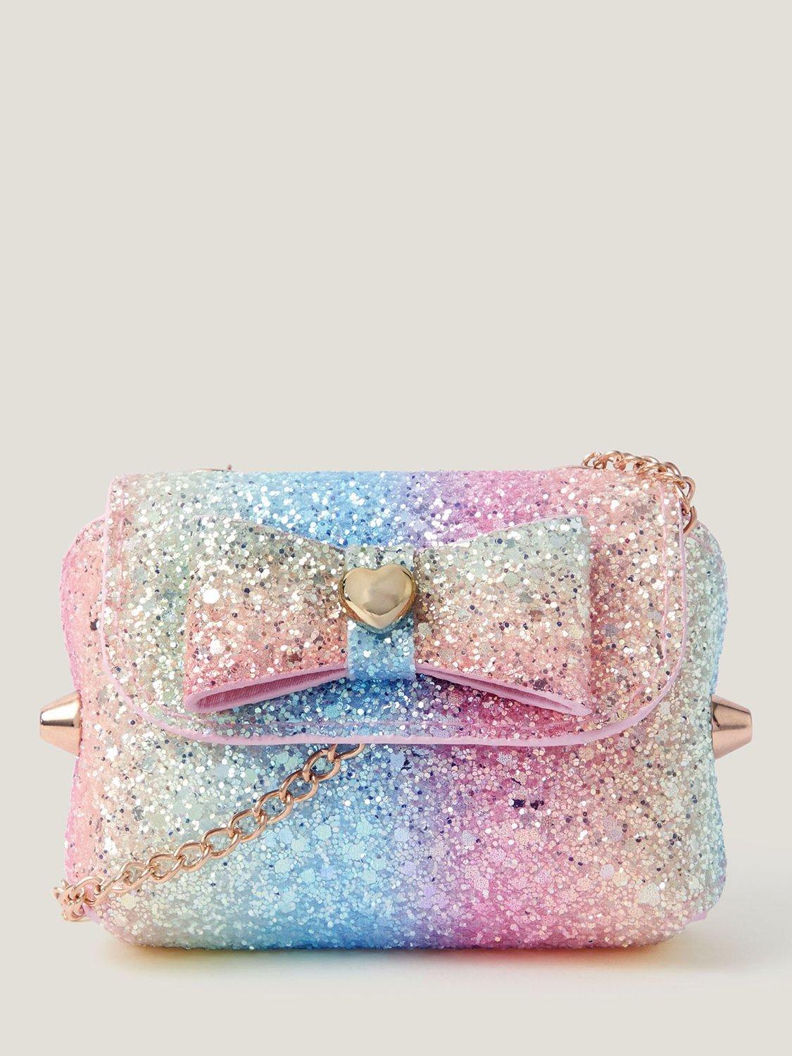 Product image 1 of 4, which shows Monsoon Kids' Rainbow Glitz Mini Bag, Multi