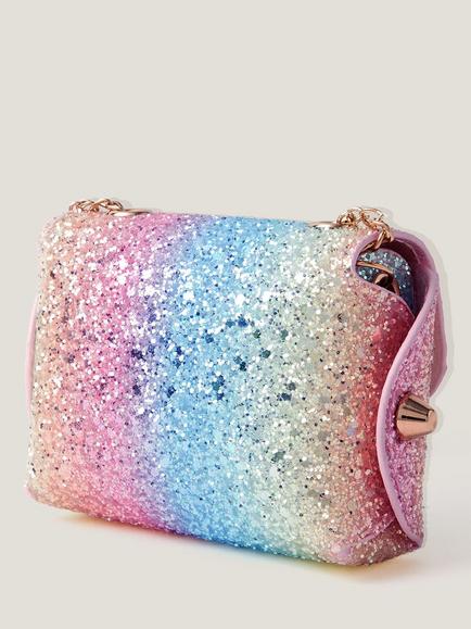 Monsoon Kids' Rainbow Glitz Mini Bag, Multi - view 2, Multi