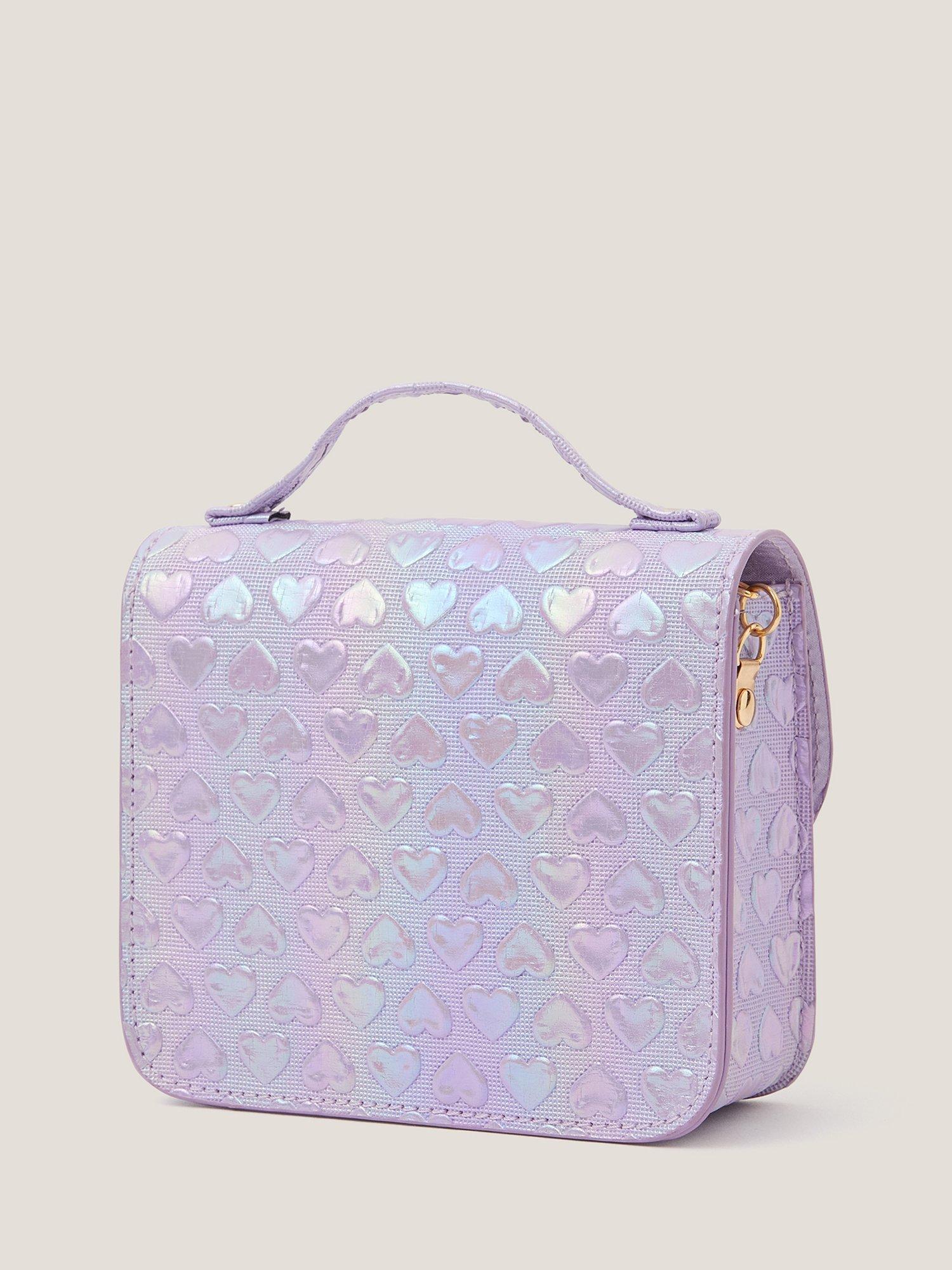 Product image 2 of 4, which shows Monsoon Kids' Rainbow Heart Satchel Bag, Multi, One Size