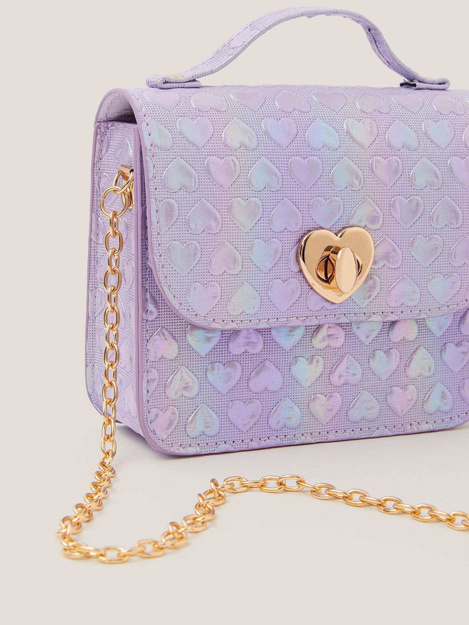 Product image 3 of 4, which shows Monsoon Kids' Rainbow Heart Satchel Bag, Multi, One Size