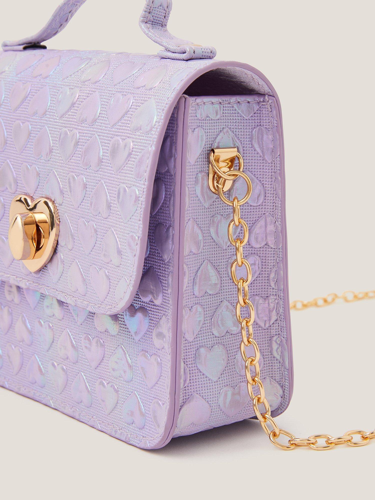 Product image 4 of 4, which shows Monsoon Kids' Rainbow Heart Satchel Bag, Multi, One Size