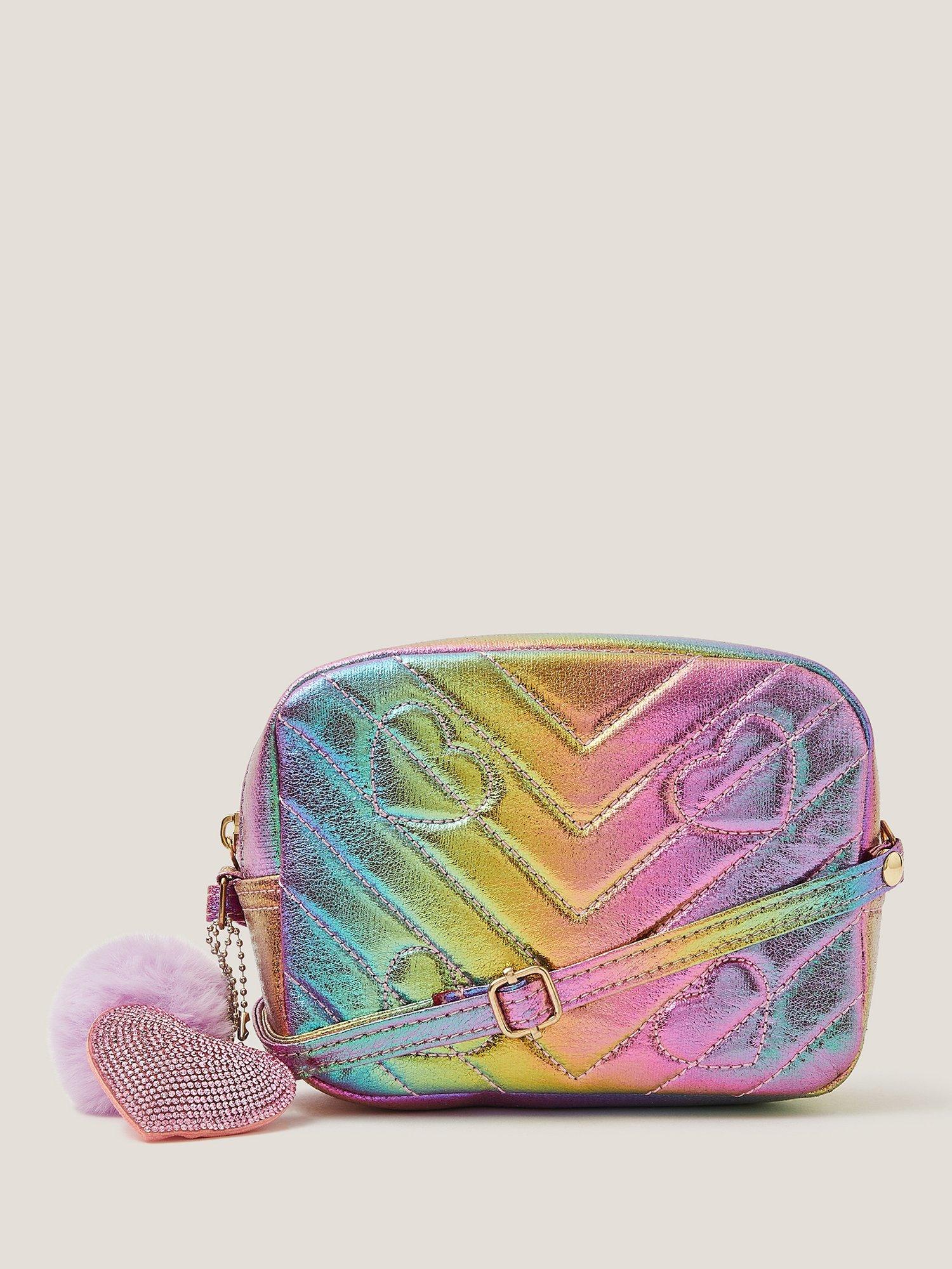 Product image 1 of 4, which shows Monsoon Kids' Quilted Rainbow Bag, Multi