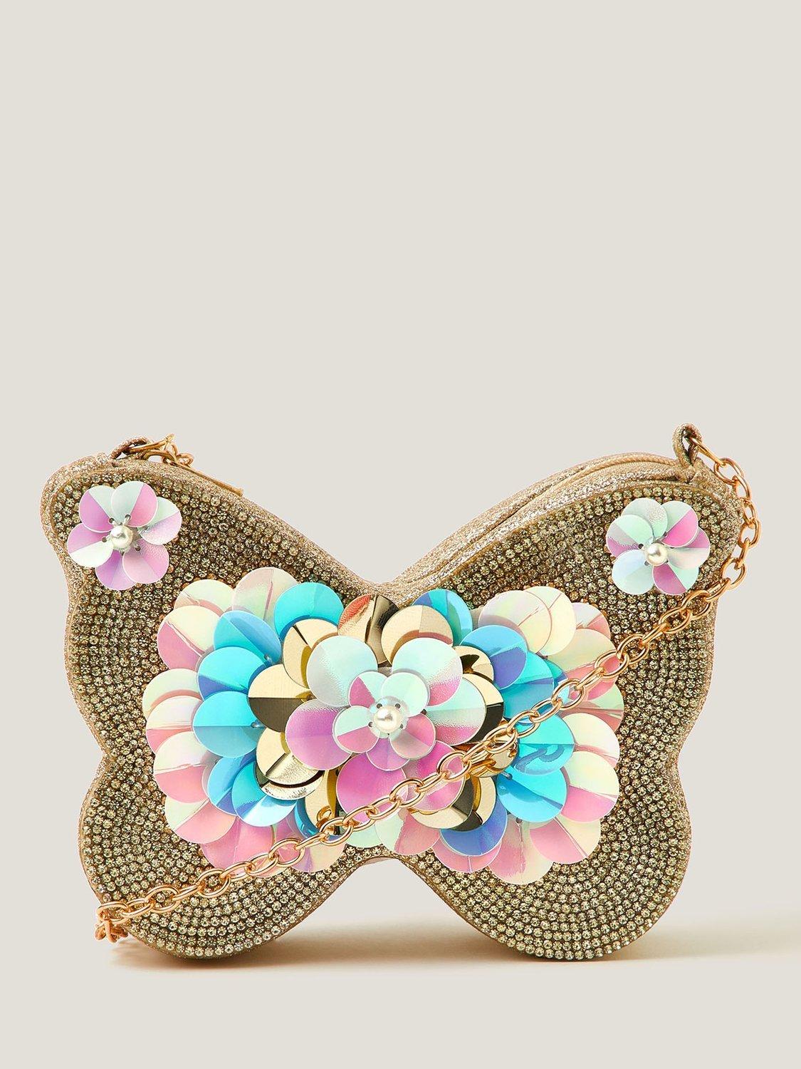 Product image 1 of 4, which shows Monsoon Kids' Sequin Embellished Butterfly Bag, Multi