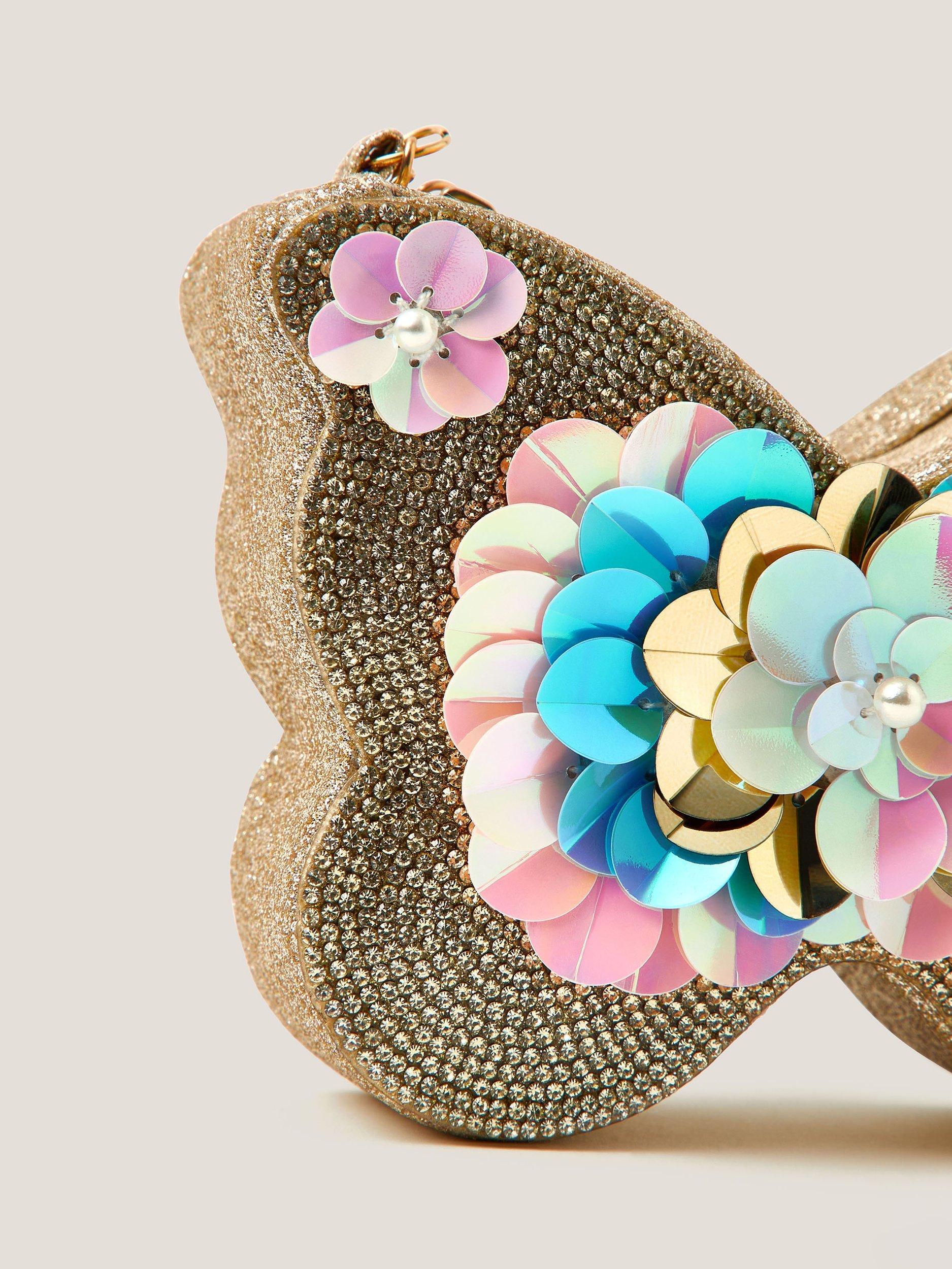 Product image 4 of 4, which shows Monsoon Kids' Sequin Embellished Butterfly Bag, Multi