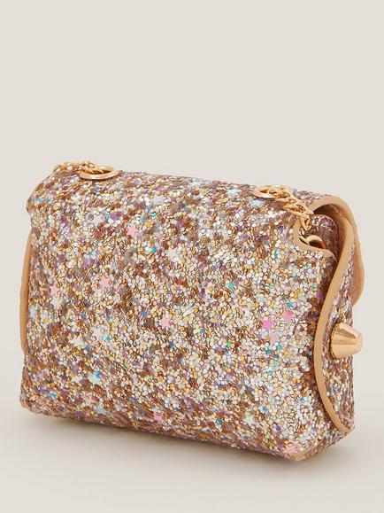 Monsoon Kids' Super Glitz Mini Bag, Gold - view 2, Gold