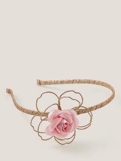 Monsoon Kids' Rose Glitter Headband, Gold, Gold