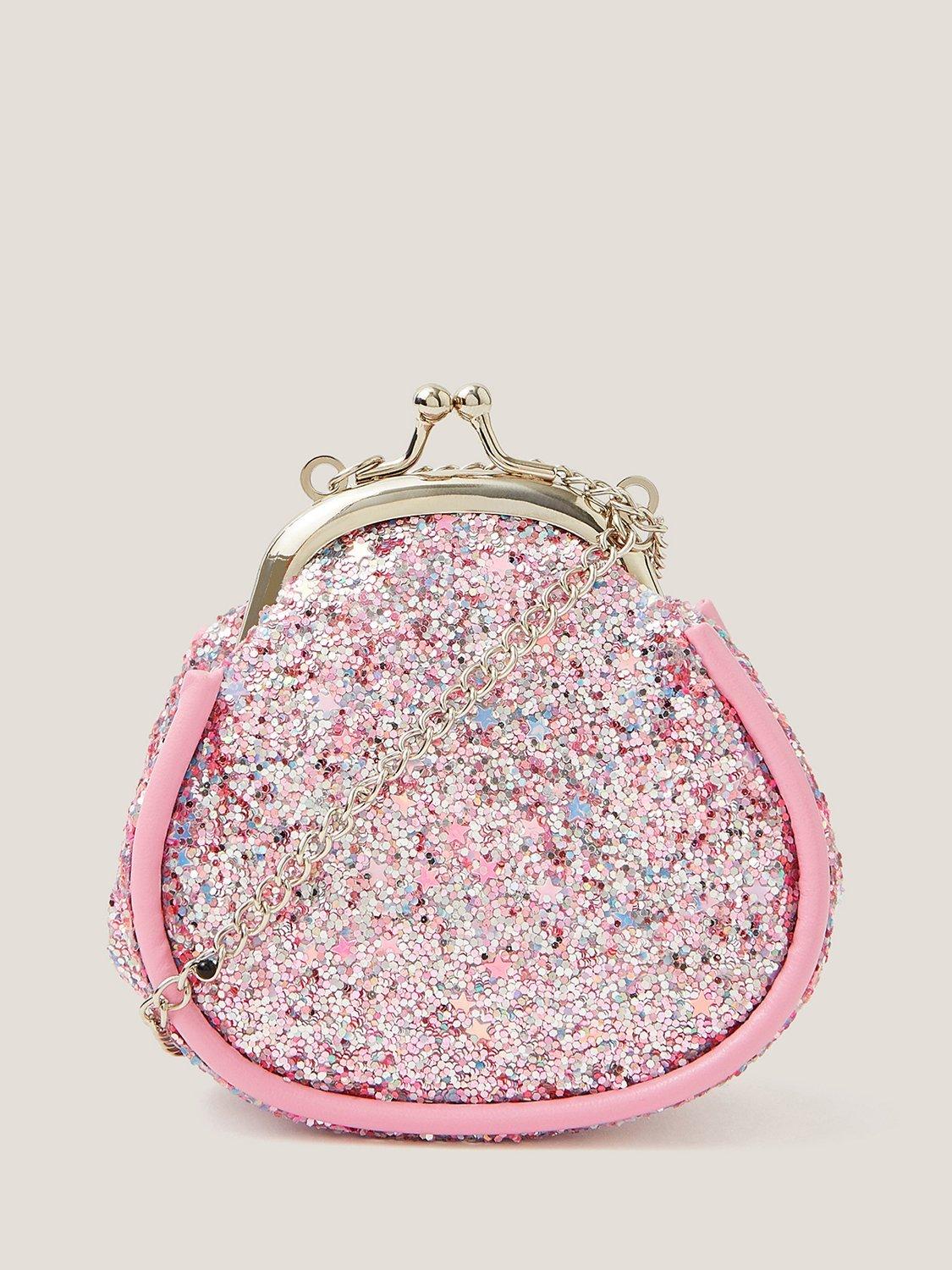 Product image 1 of 4, which shows Monsoon Kids' Mini Glitter Clip Frame Bag, Lilac