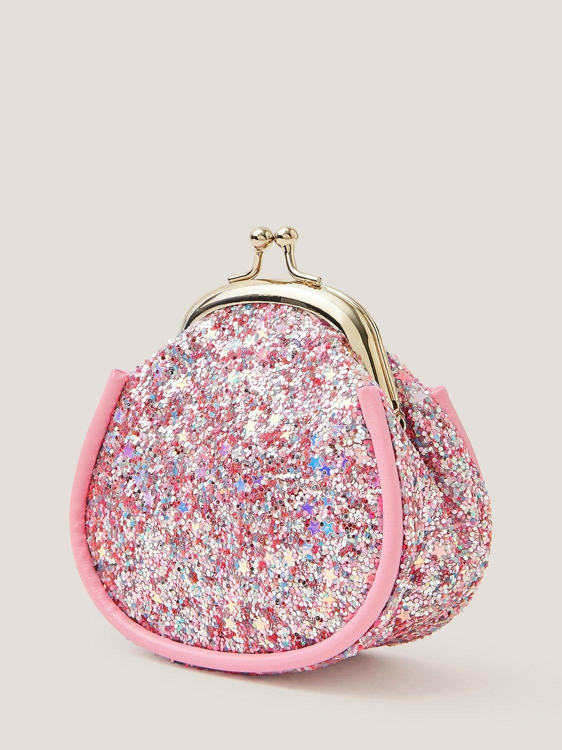 Product image 2 of 4, which shows Monsoon Kids' Mini Glitter Clip Frame Bag, Lilac