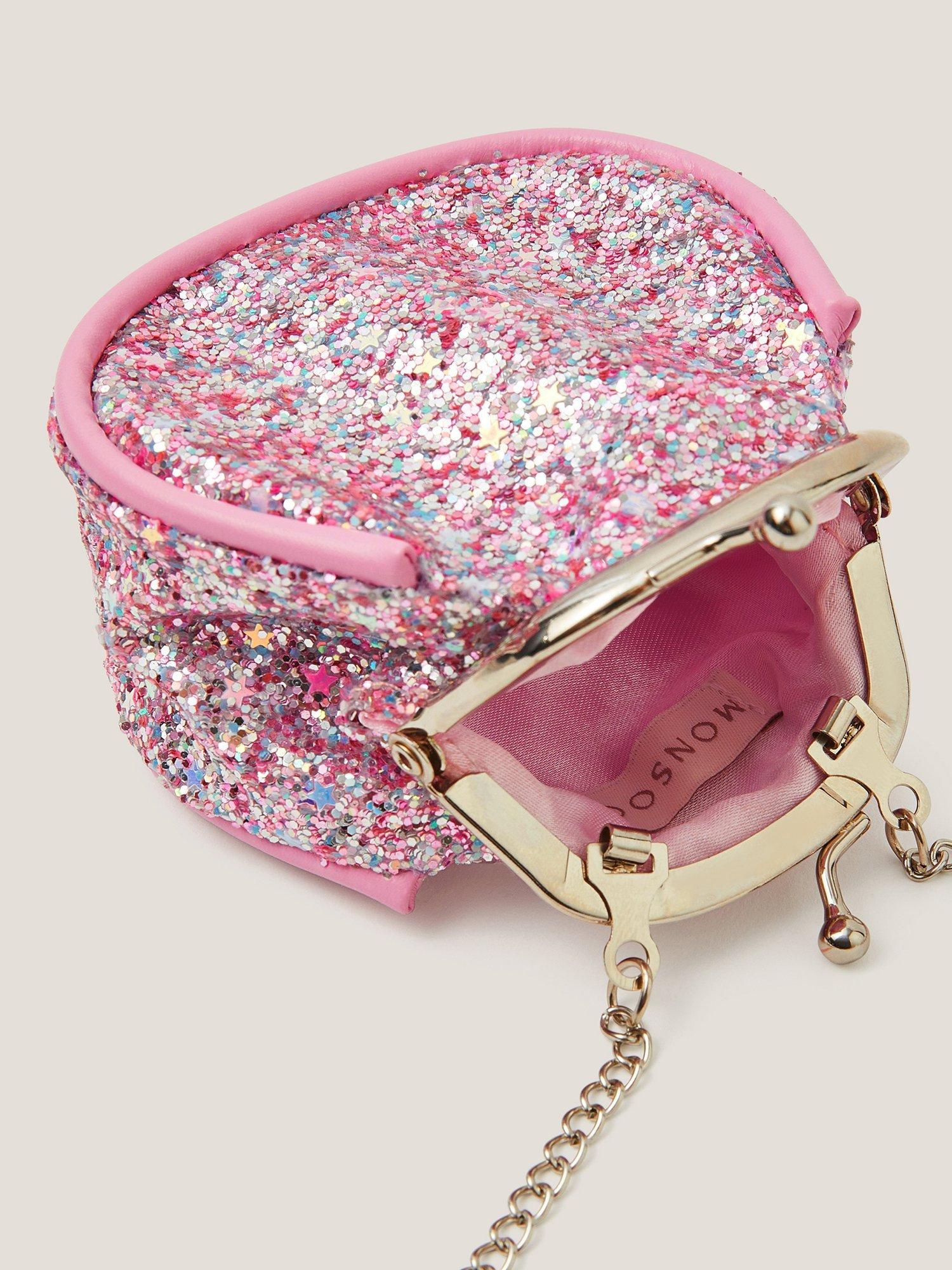 Product image 4 of 4, which shows Monsoon Kids' Mini Glitter Clip Frame Bag, Lilac