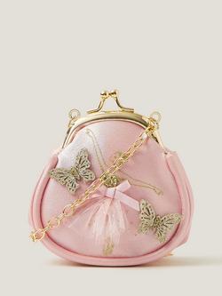 Monsoon Kids' Mini Fairy Embellished Clip Frame Bag, Pink, Pink