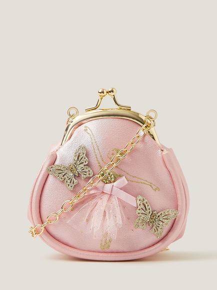 Monsoon Kids' Mini Fairy Embellished Clip Frame Bag, Pink, Pink