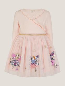 Monsoon Baby Fairy Wrap Disco Dress, Pink, Pink