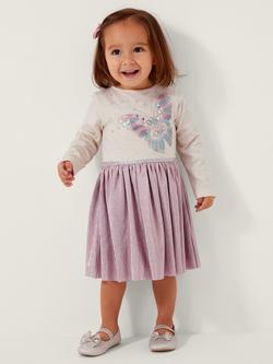 Monsoon Baby Butterlfy Plisse Disco Dress, Pink, Pink