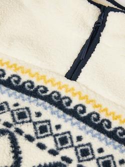 Monsoon Kids' Ikat Half Zip Fleece Sweatshirt, Beige - view 2, Beige