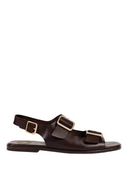 Penelope Chilvers Portobello Leather Strappy Footbed Sandals, Chocolate, Chocolate