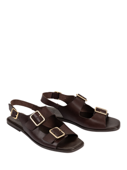 Penelope Chilvers Portobello Leather Strappy Footbed Sandals, Chocolate - view 2, Chocolate