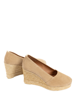 Penelope Chilvers Colina Suede Wedge Heel Espadrilles, Sand - view 2, Sand