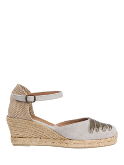 Penelope Chilvers Dali Suede Mary Jane Espadrille Sandals, Putty, Putty