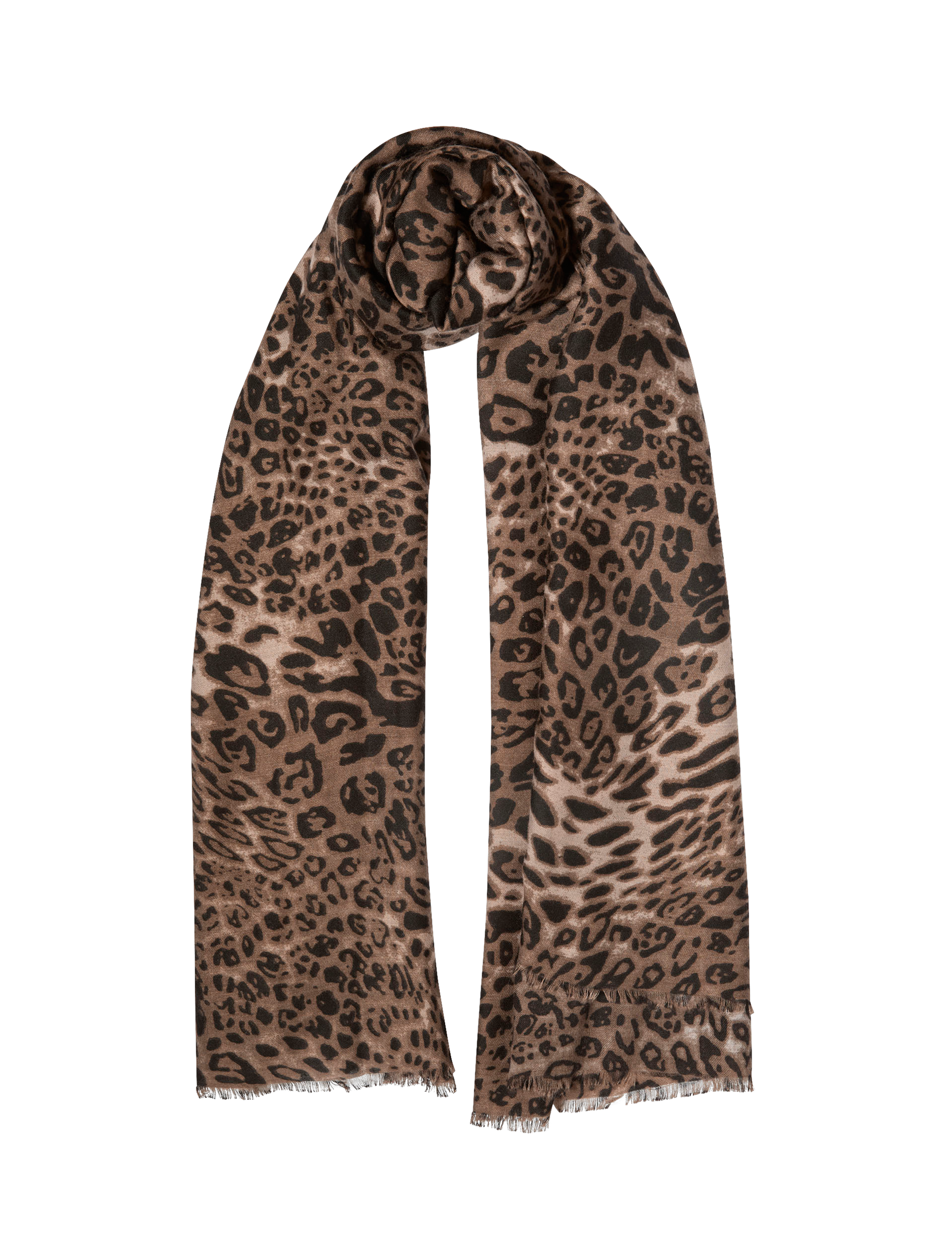 Product image 1 of 3, which shows James Lakeland Leopard Print Scarf, Brown/Multi, One Size