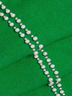 James Lakeland Pearl Embellished Fringe Scarf - view 2, Dark Green