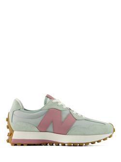 New Balance 327 Retro Running Trainers, Grey/Rose, Grey/Rose