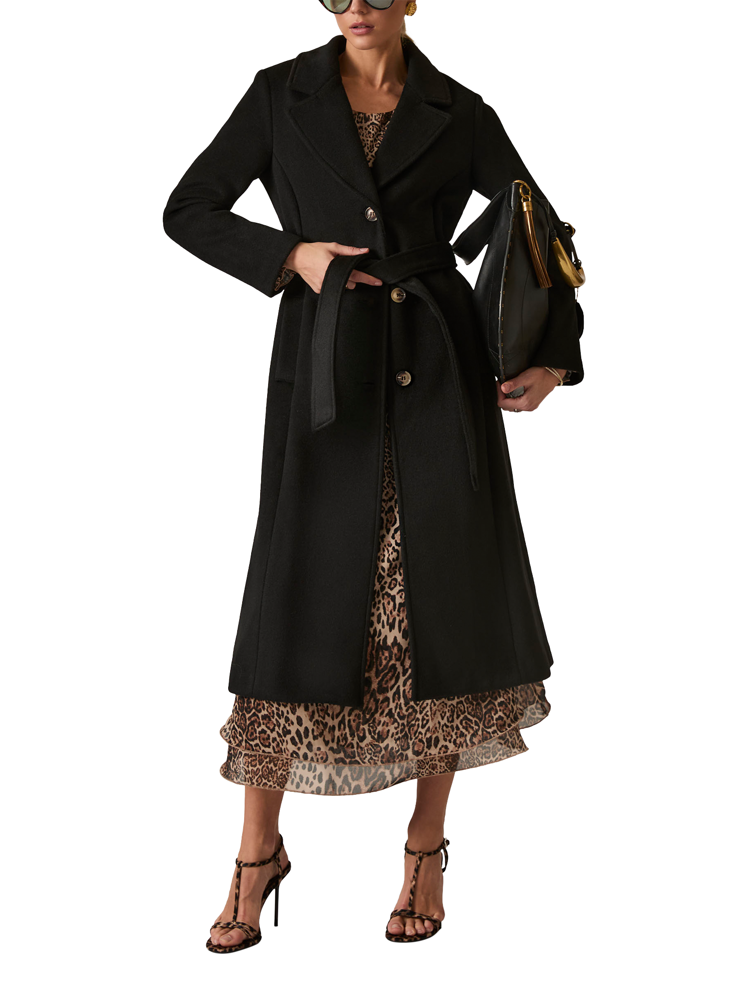Product image 1 of 6, which shows James Lakeland Classic Midi Coat, Black, 8