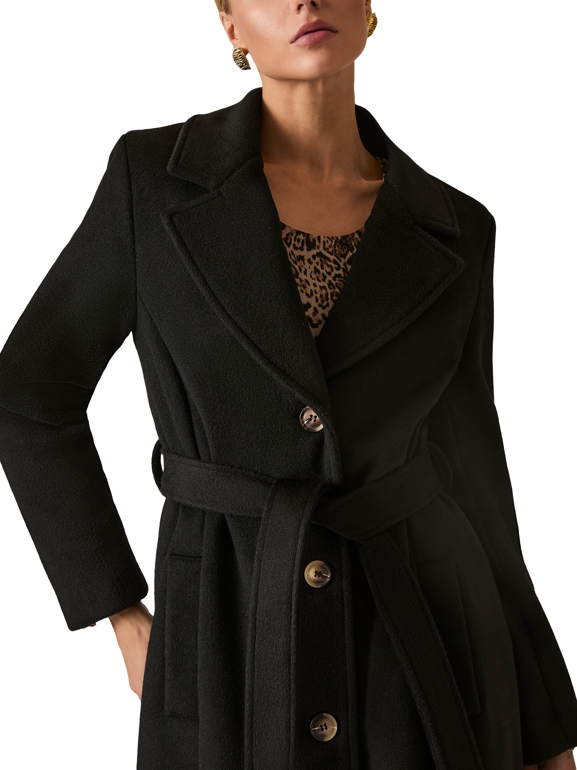 Product image 3 of 6, which shows James Lakeland Classic Midi Coat, Black, 8