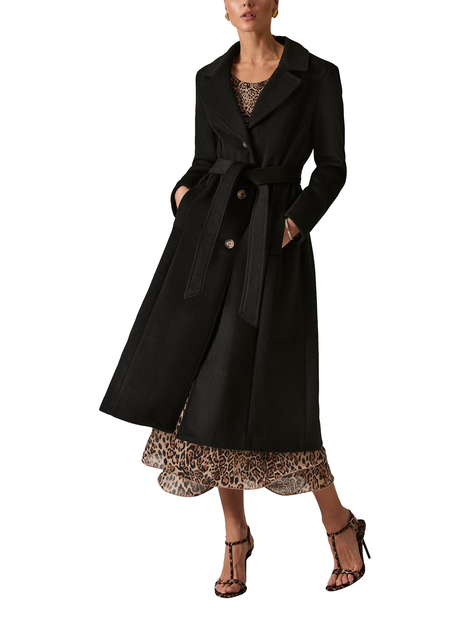 Product image 4 of 6, which shows James Lakeland Classic Midi Coat, Black, 8