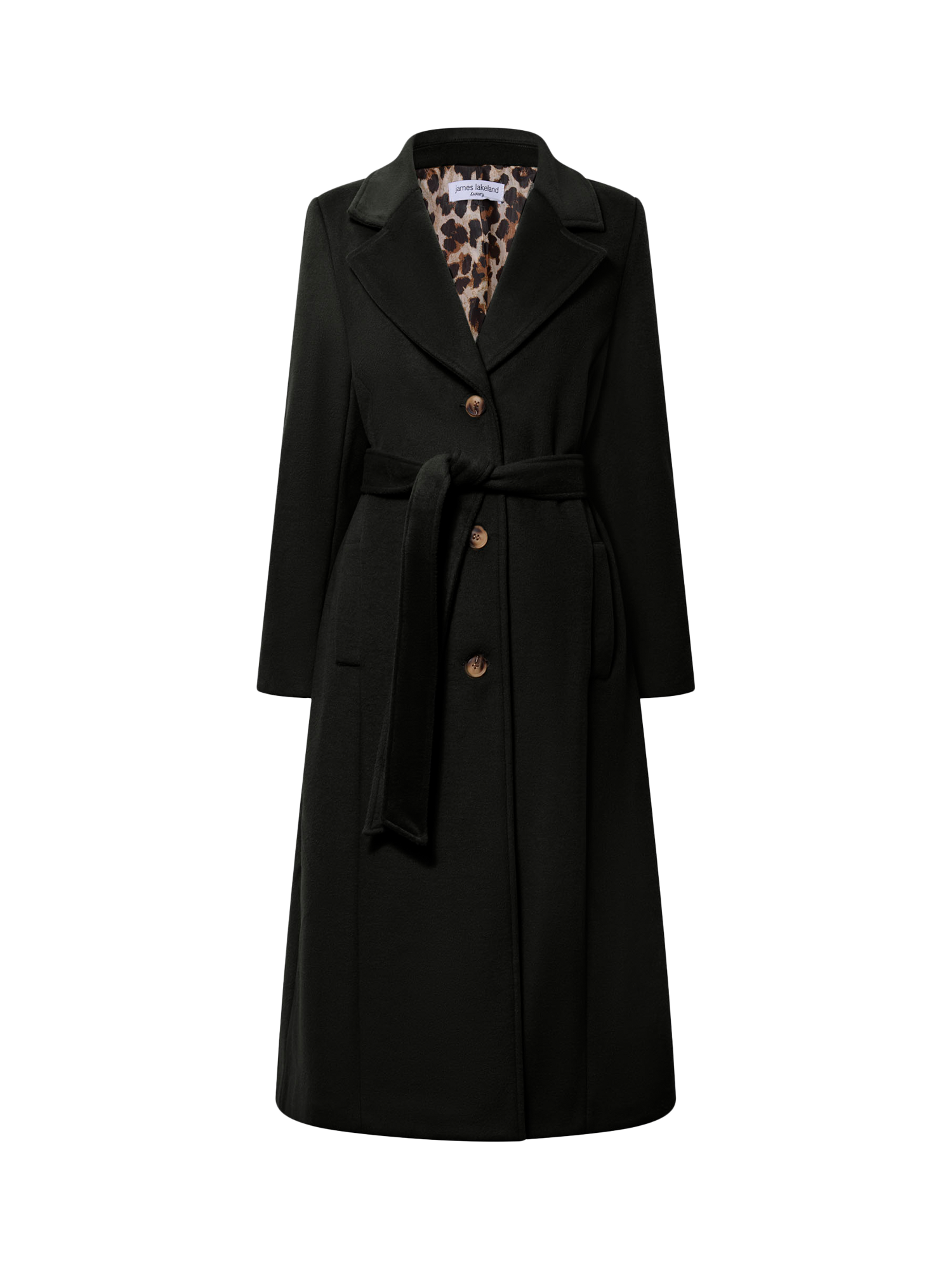 Product image 6 of 6, which shows James Lakeland Classic Midi Coat, Black, 8