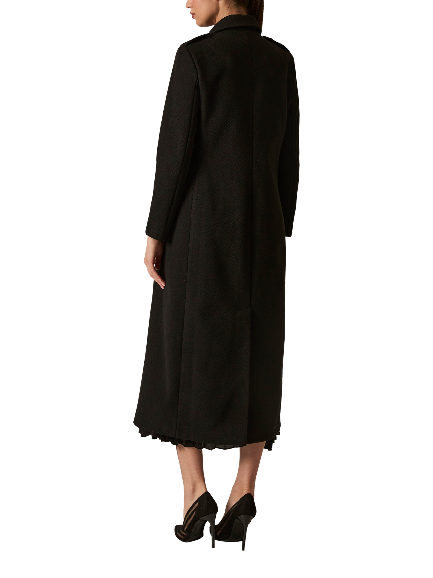 Product image 2 of 5, which shows James Lakeland Long Military Coat, Black, 8