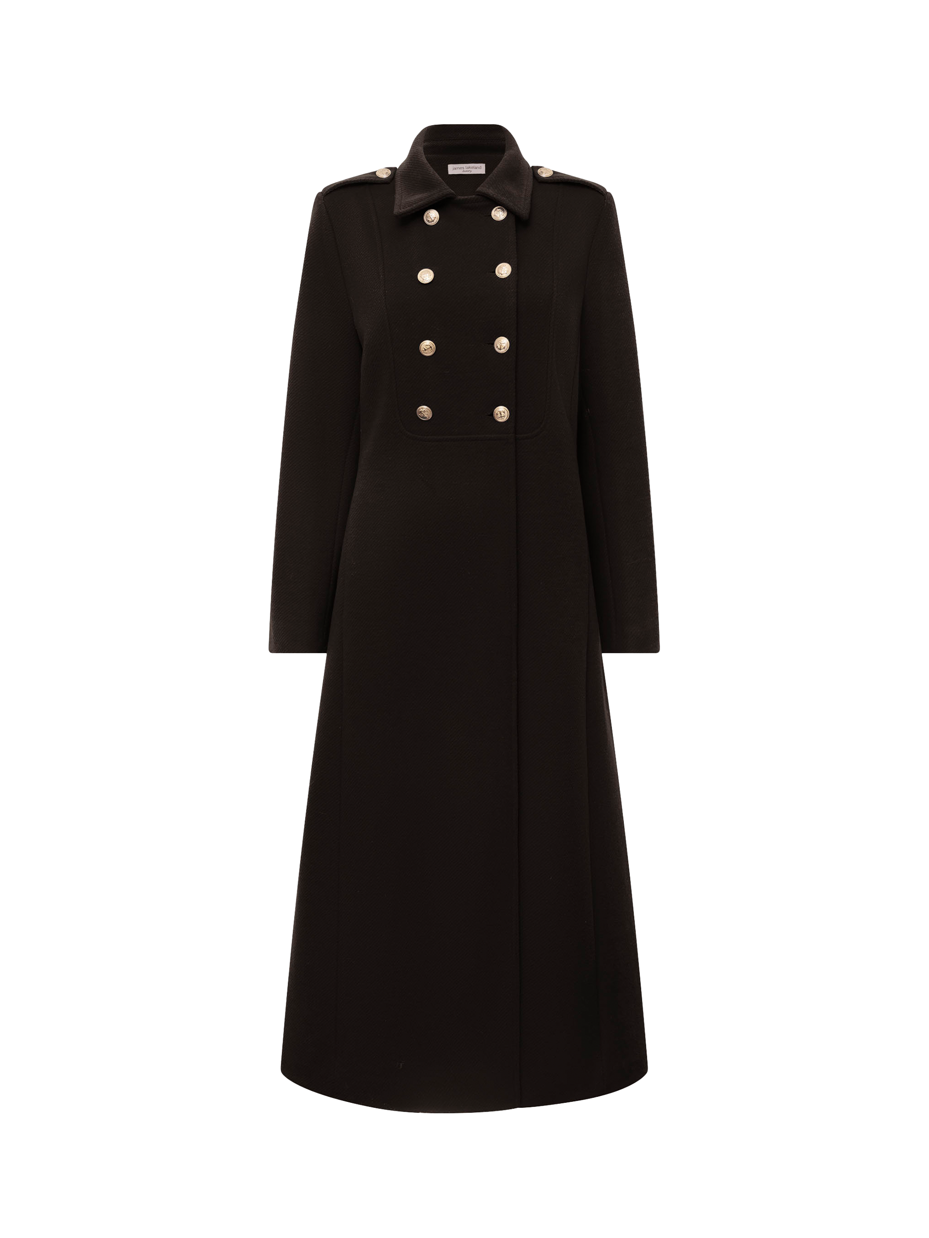 Product image 5 of 5, which shows James Lakeland Long Military Coat, Black, 8