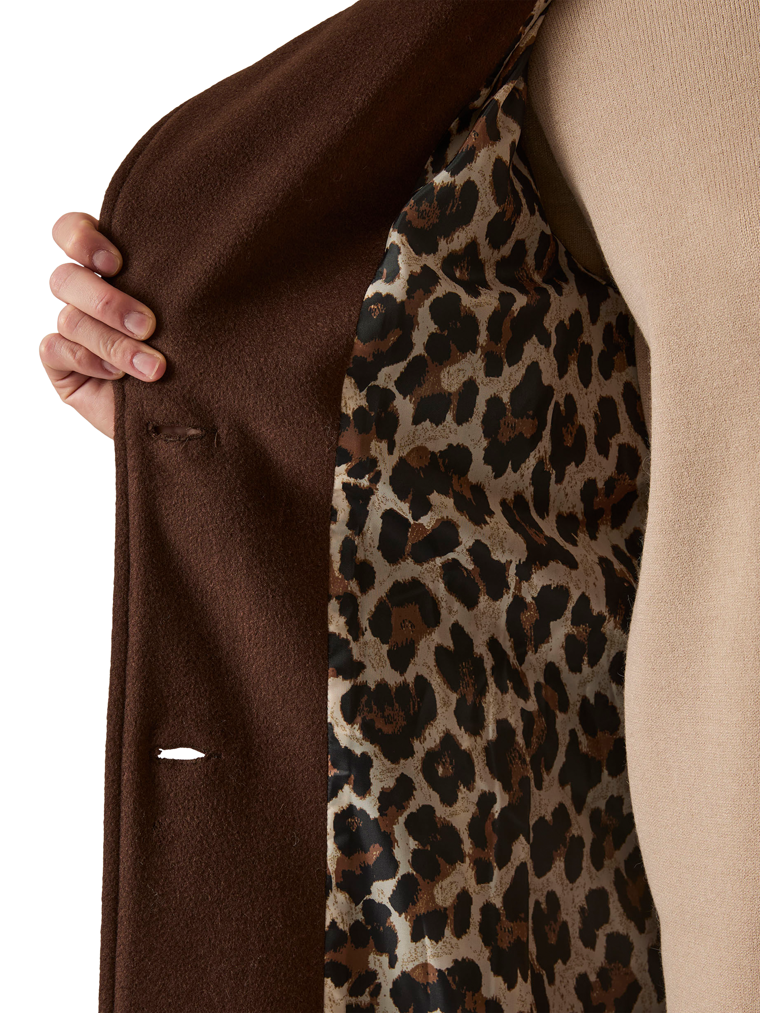 Product image 4 of 7, which shows James Lakeland Classic Midi Coat, Brown, 8