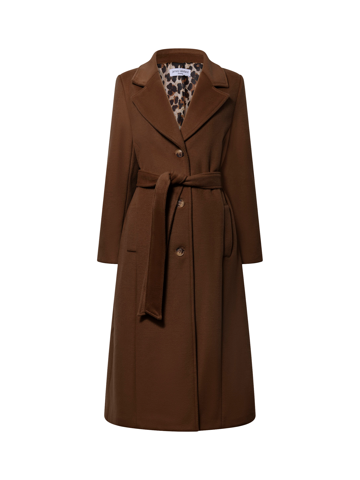 Product image 7 of 7, which shows James Lakeland Classic Midi Coat, Brown, 8