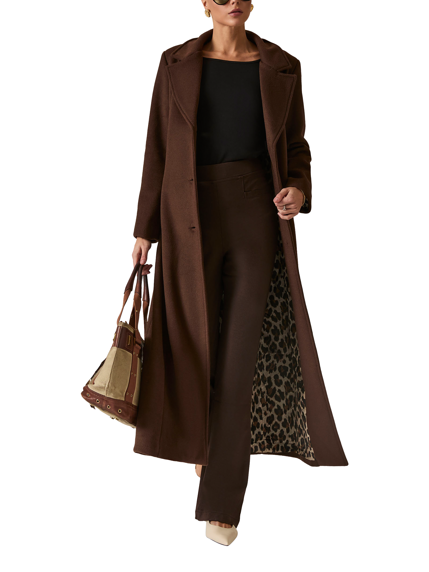 Product image 1 of 7, which shows James Lakeland Classic Long Coat, Brown, 8