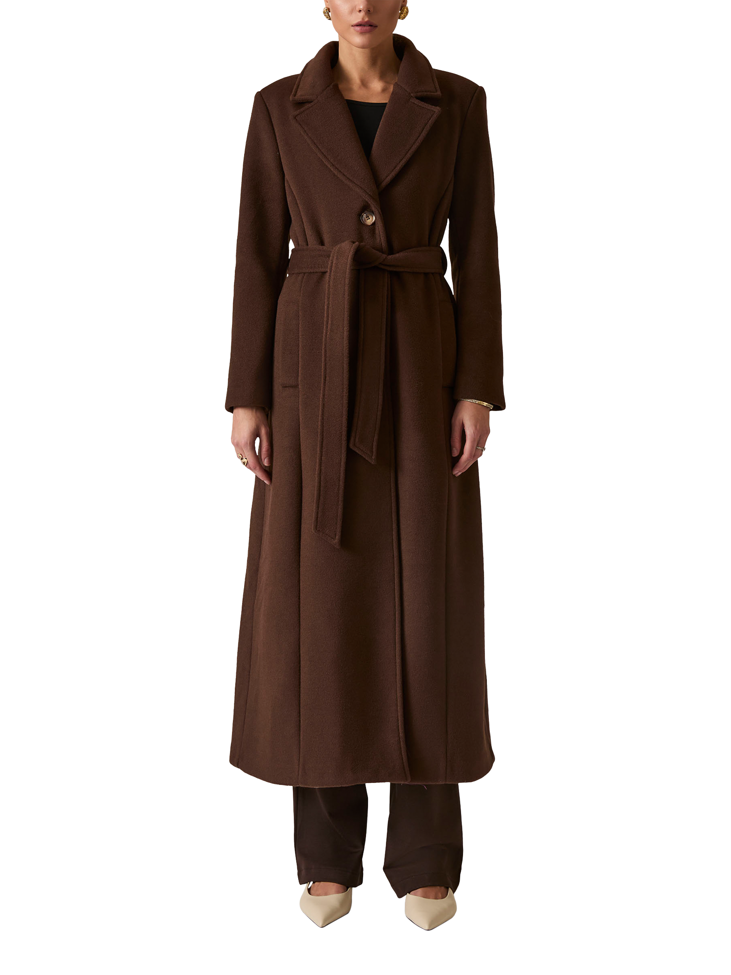 Product image 5 of 7, which shows James Lakeland Classic Long Coat, Brown, 8