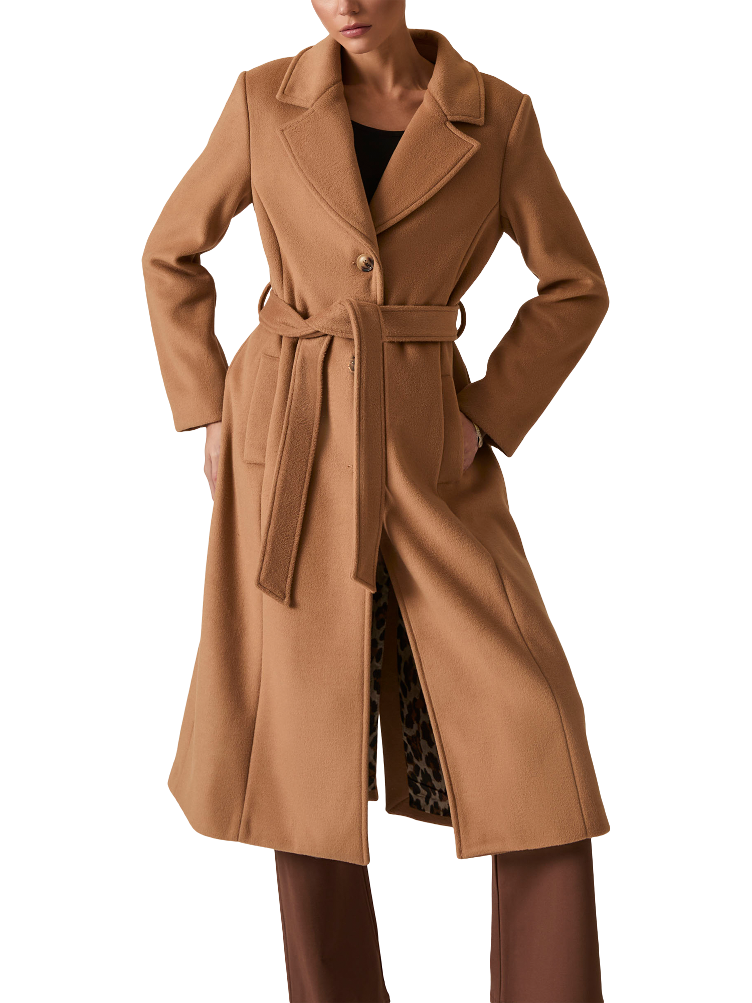 Product image 3 of 6, which shows James Lakeland Classic Midi Coat, Camel, 10
