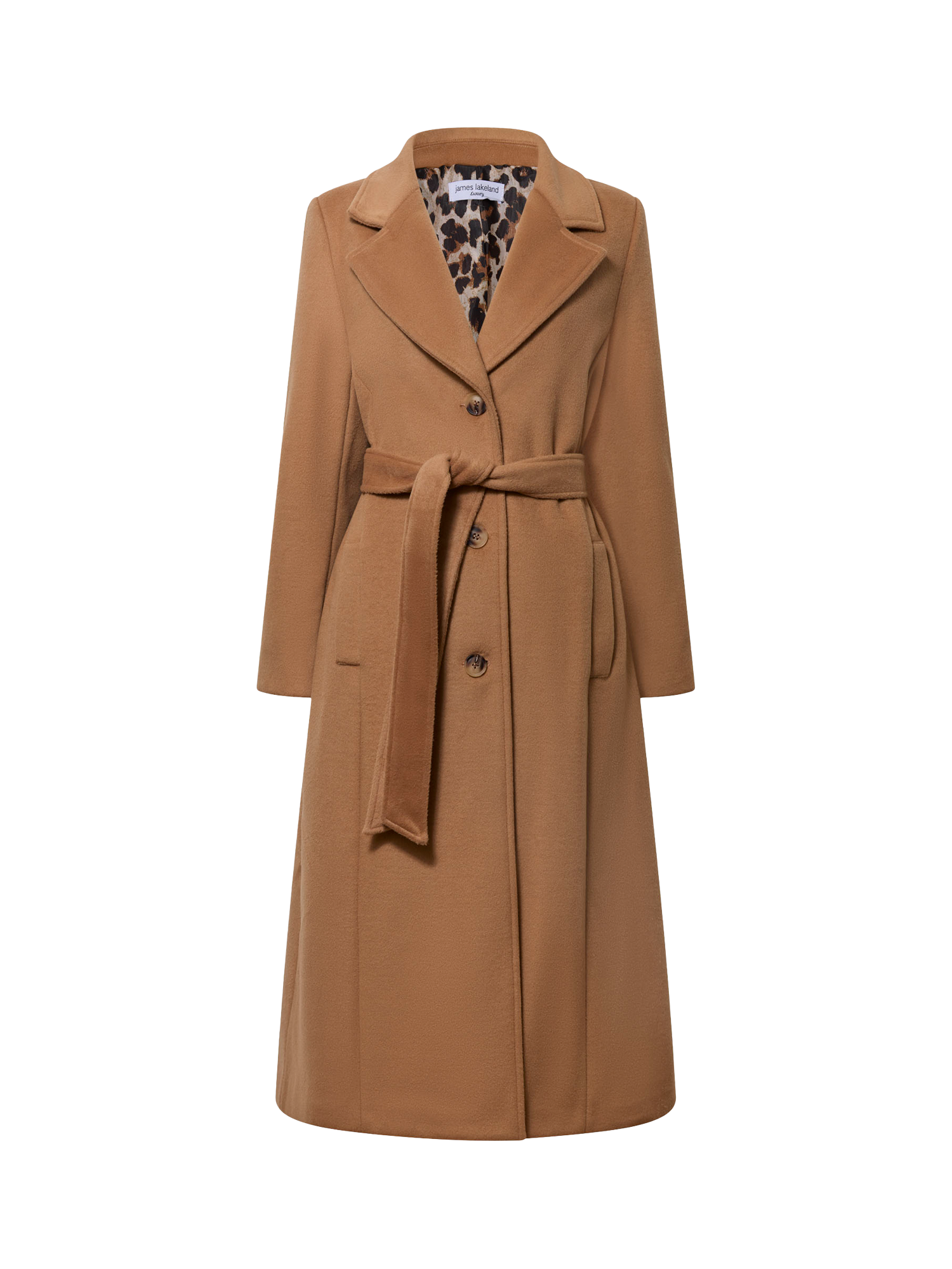 Product image 6 of 6, which shows James Lakeland Classic Midi Coat, Camel, 10