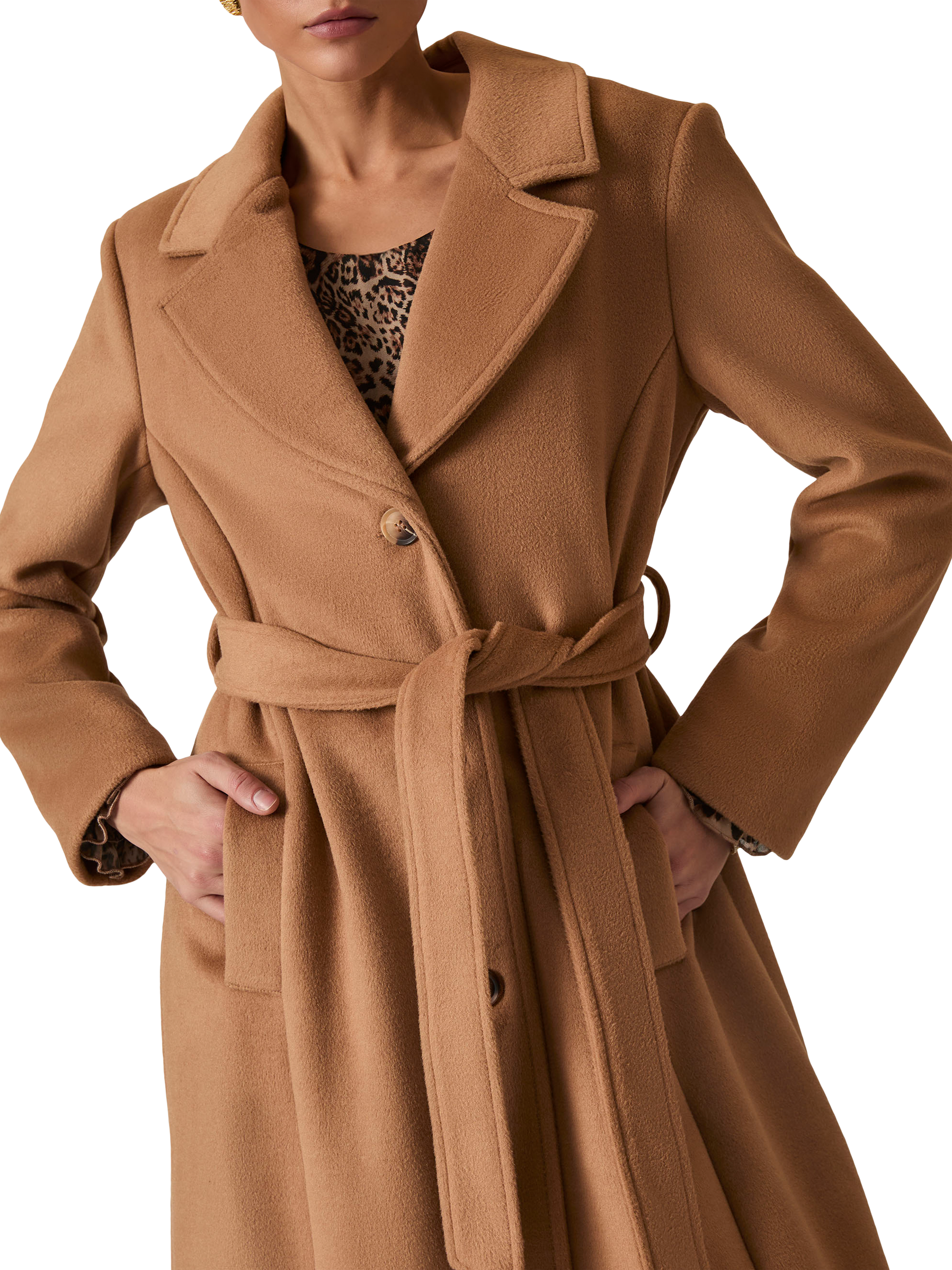 Product image 3 of 6, which shows James Lakeland Classic Long Coat, Camel, 10