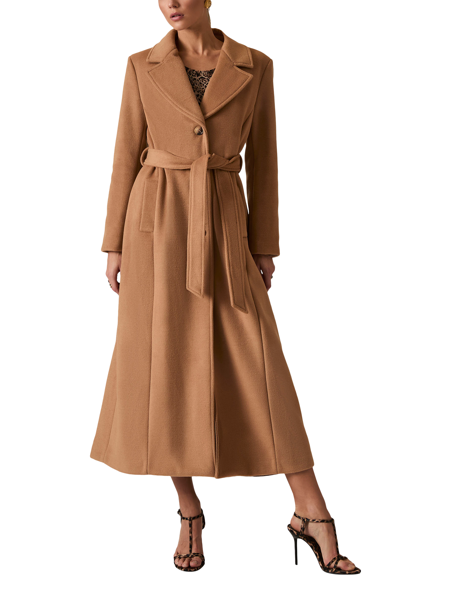 Product image 5 of 6, which shows James Lakeland Classic Long Coat, Camel, 10