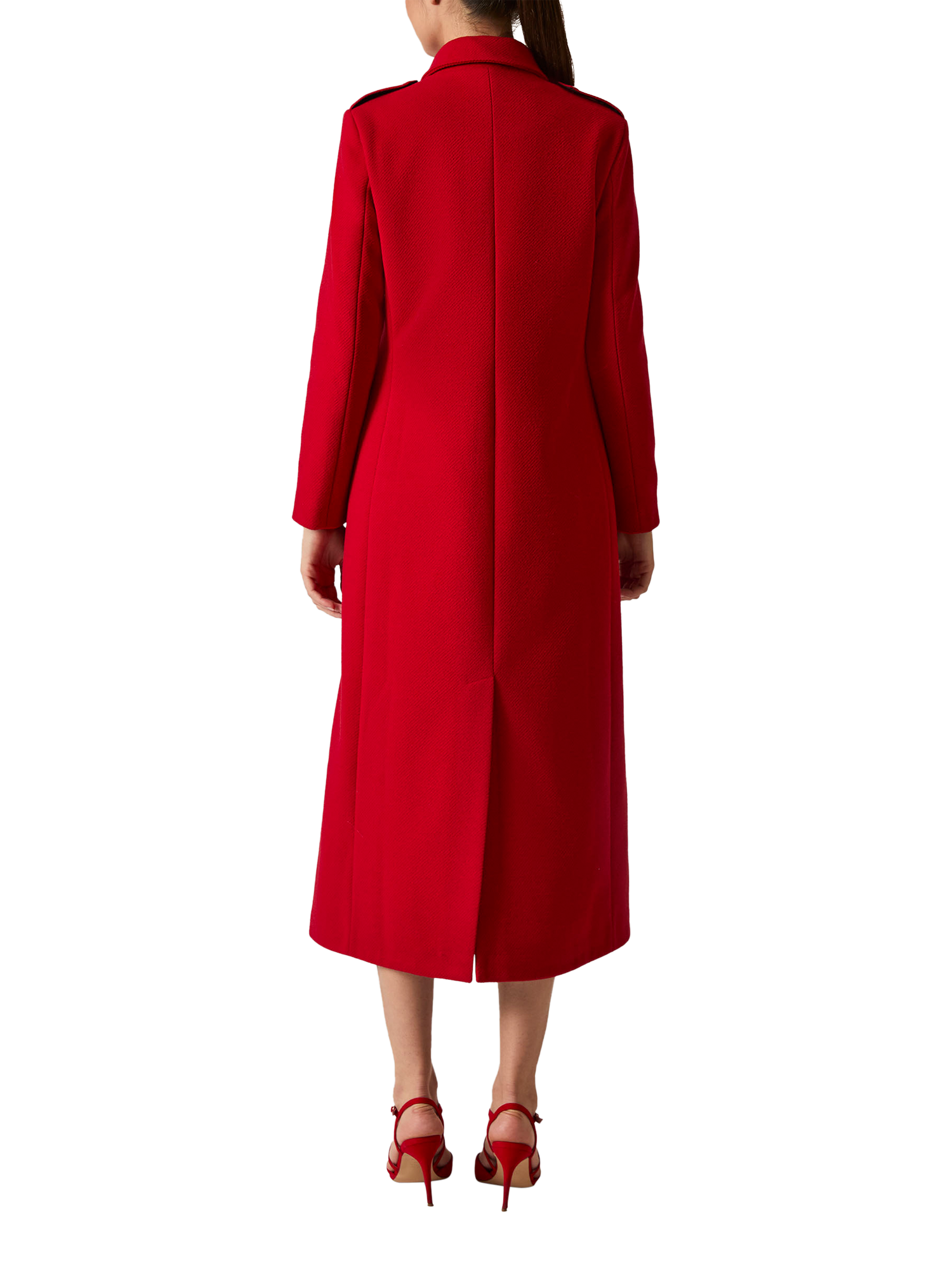 Product image 2 of 5, which shows James Lakeland Long Military Coat, Red, 8