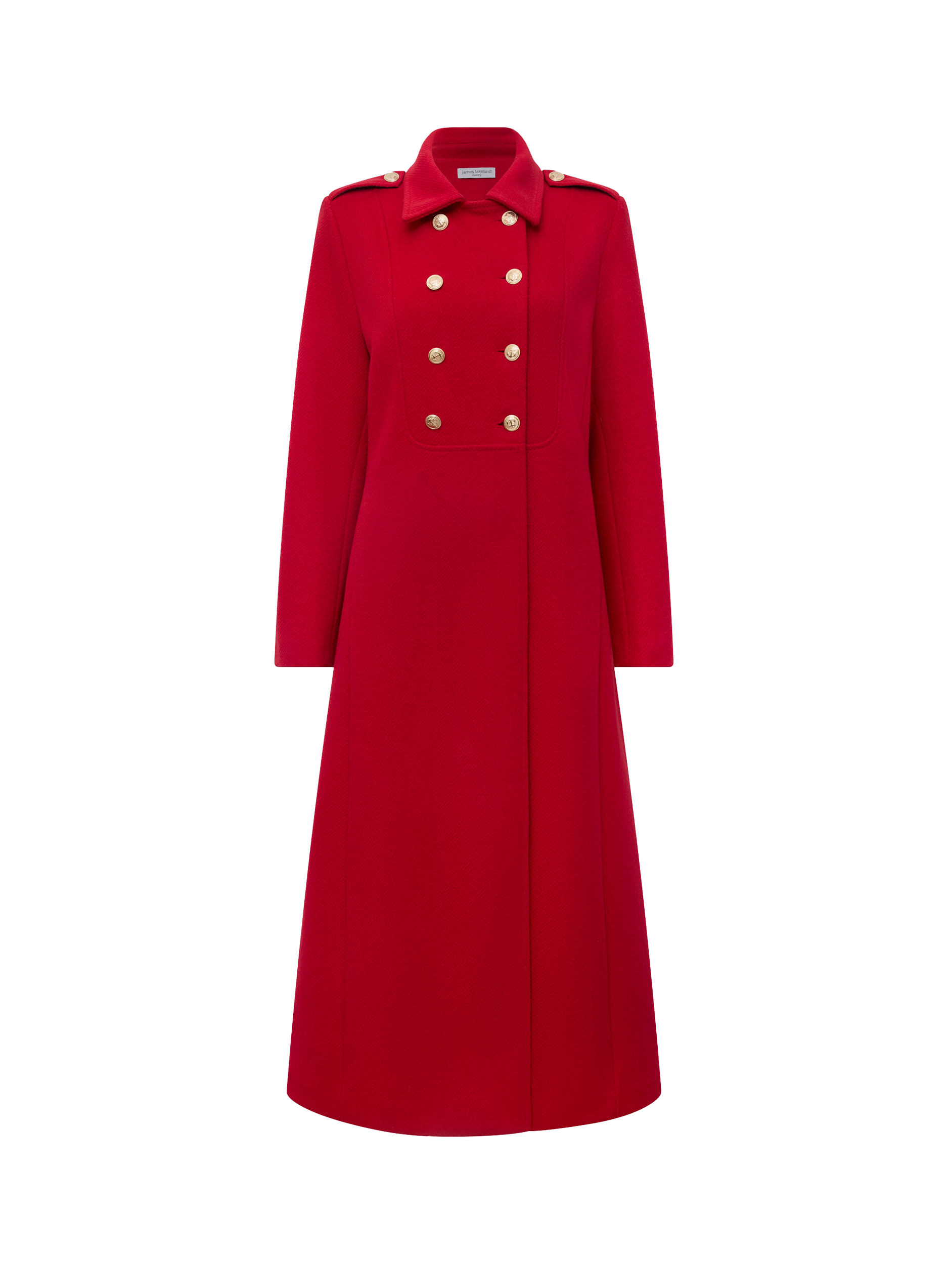 Product image 5 of 5, which shows James Lakeland Long Military Coat, Red, 8