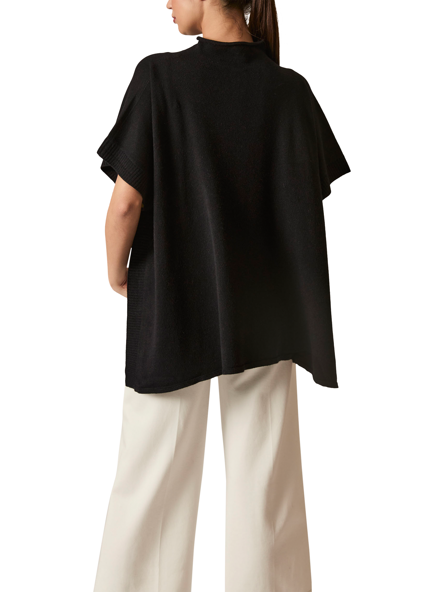 Product image 2 of 6, which shows James Lakeland Button Poncho, Black, One Size