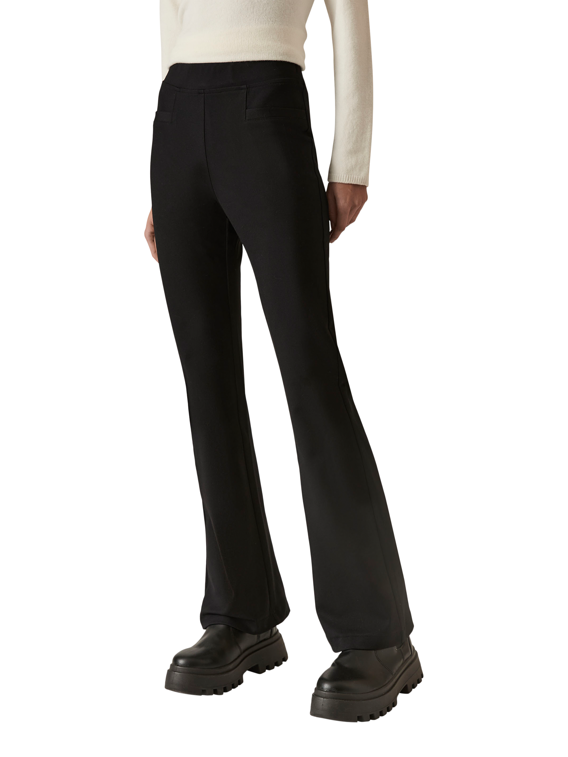Product image 1 of 5, which shows James Lakeland Tailored Bootcut Trousers, Black, 8